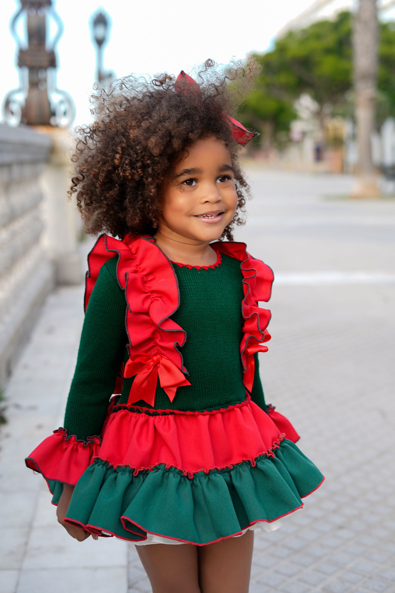 Green & Red handmade Spanish Dress set preorder AW25