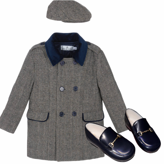 Beau Kid New season Tweed coat & paddy hat in stock now