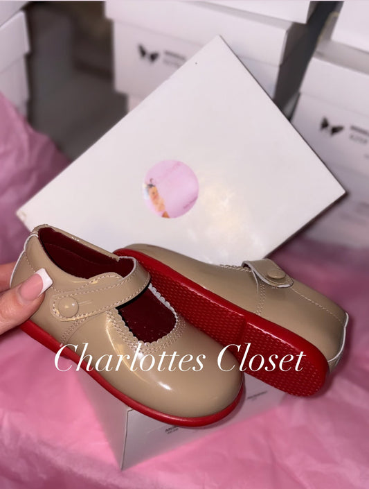 Charlottes Closet Red bottom , hardsole Maryjanes ❤️ instock Beige/Camel