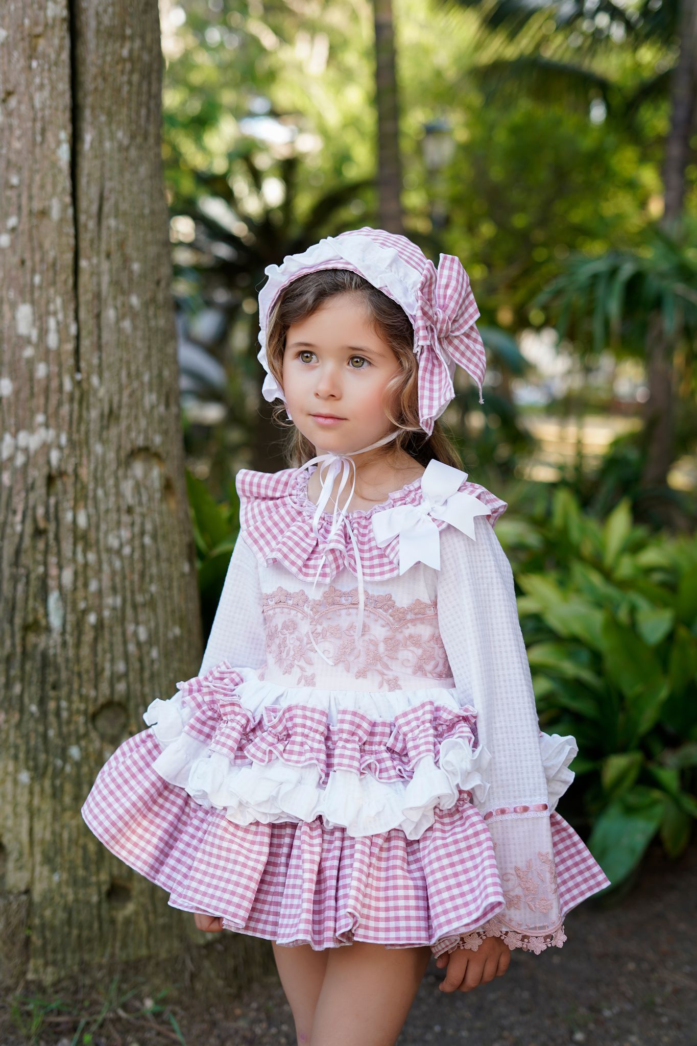 pink & lace Dress handmade Spanish Dress set preorder