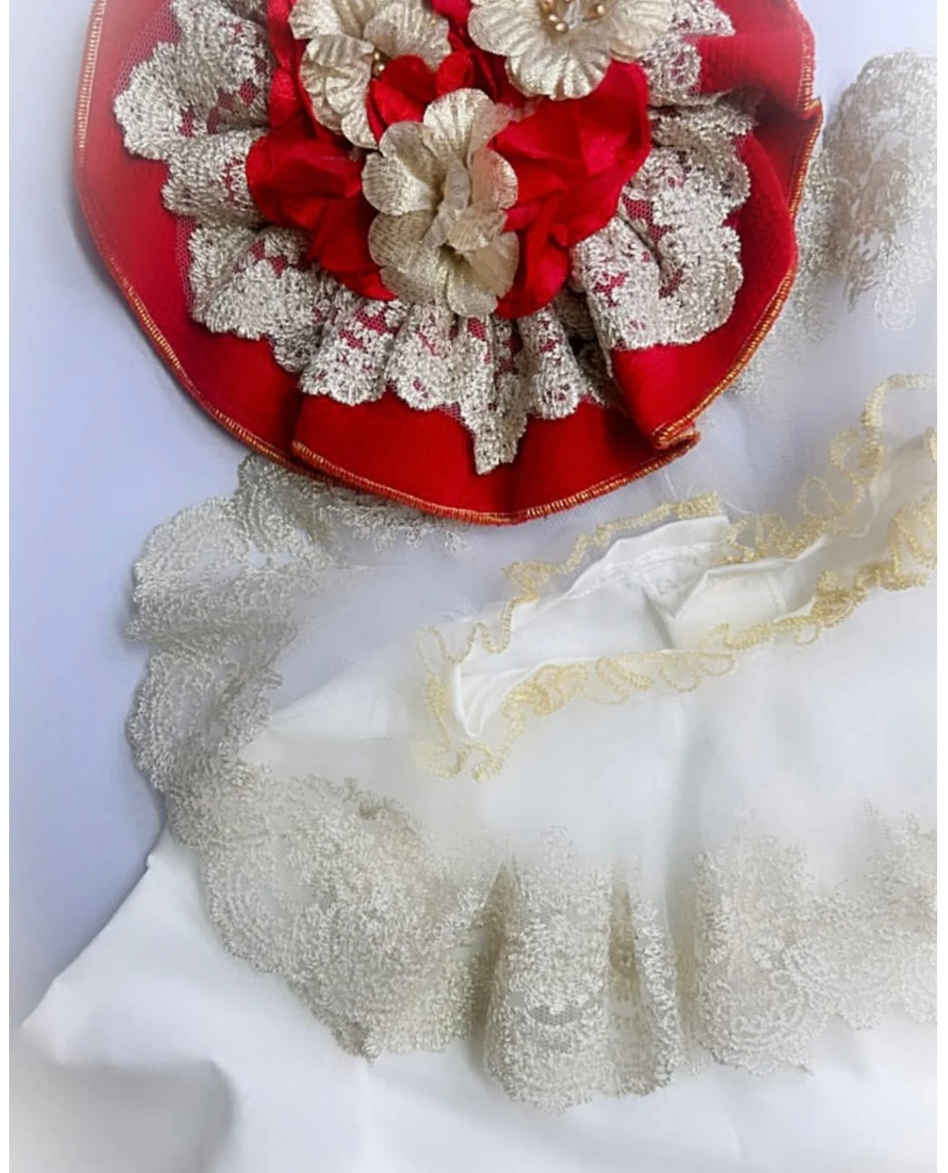 Red and gold handmade Spanish skirt set  Ela confection ❤️🎄preorder