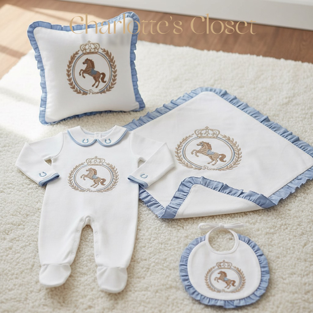 Boys Embroidery Pony baby Set 🐎