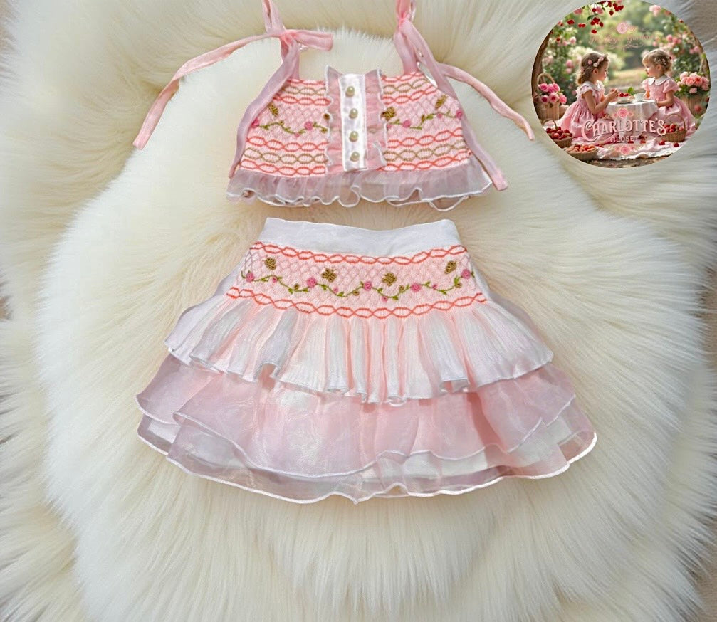 Charlottes Closet Smock skirt peach Set 🩷👑