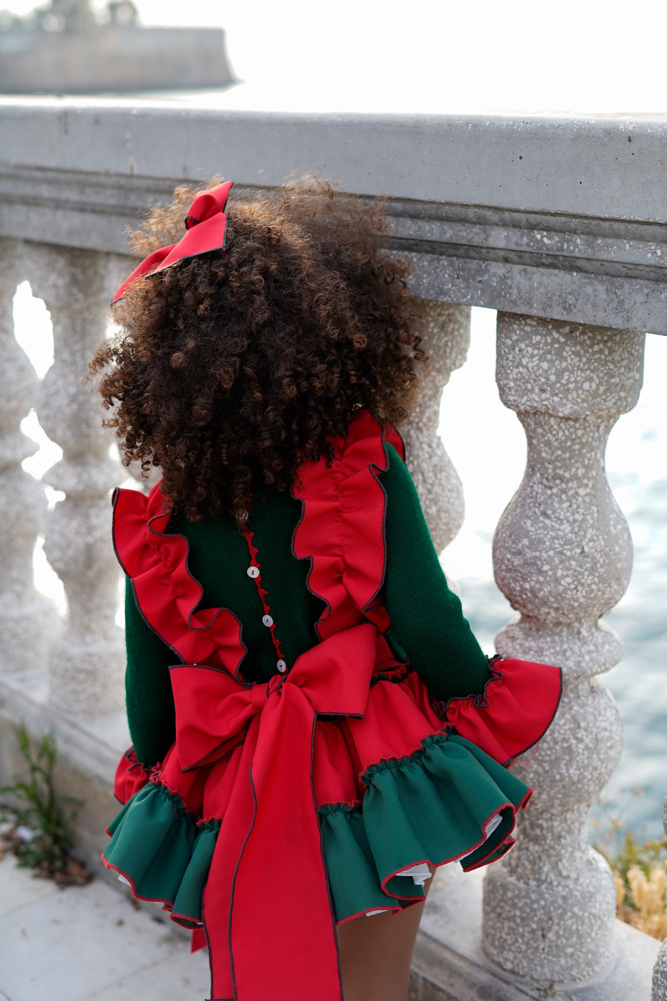 Green & Red handmade Spanish Dress set preorder AW25