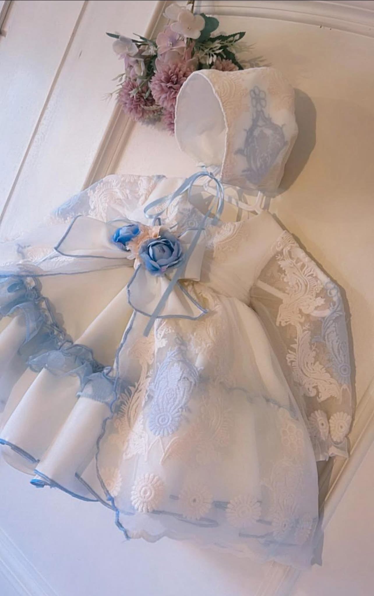 Ela Confection handmade Spanish dress & bonnet instock