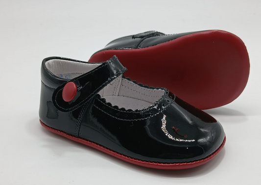 Instock black patent red bottoms