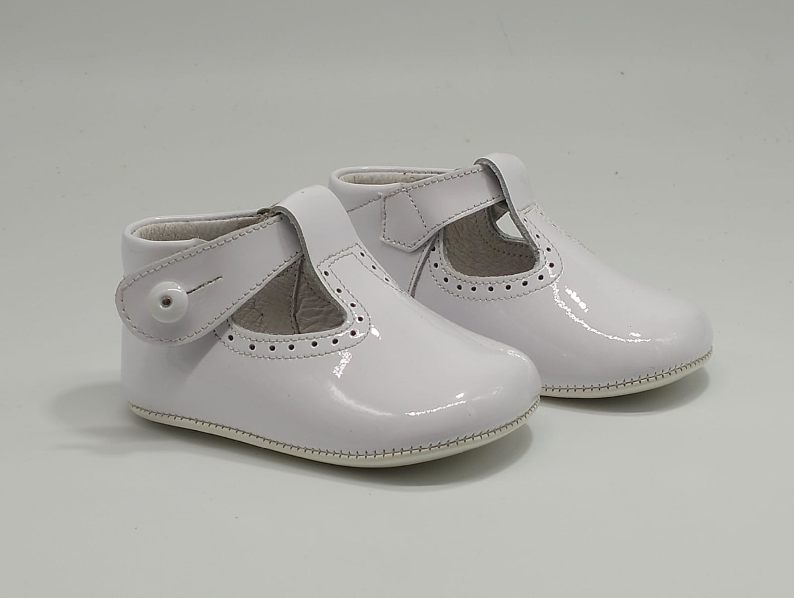 Baby patent T Bar pram shoes – Charlottes Closet - Main Image