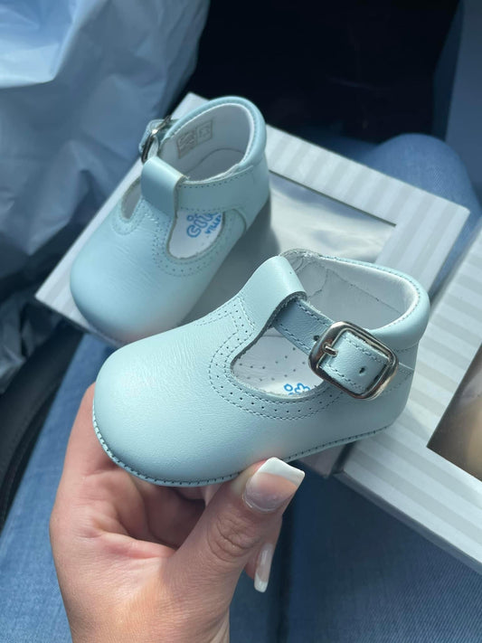 Boys leather t bar shoes