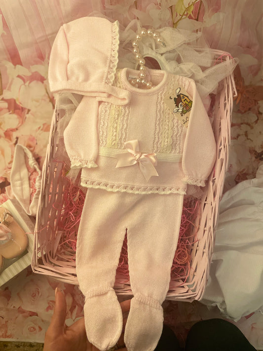 Pink knitted 3 piece Set