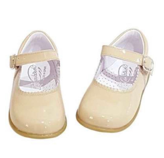 Girls Beige Maryjanes Rubbersole shoes Preorder