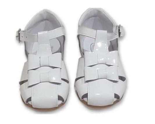 White Patent Girls Sandals