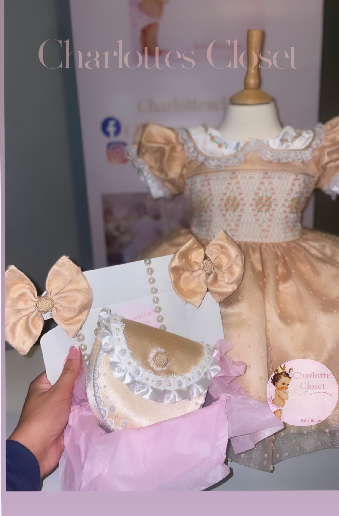 The vintage doll peach smock Dress