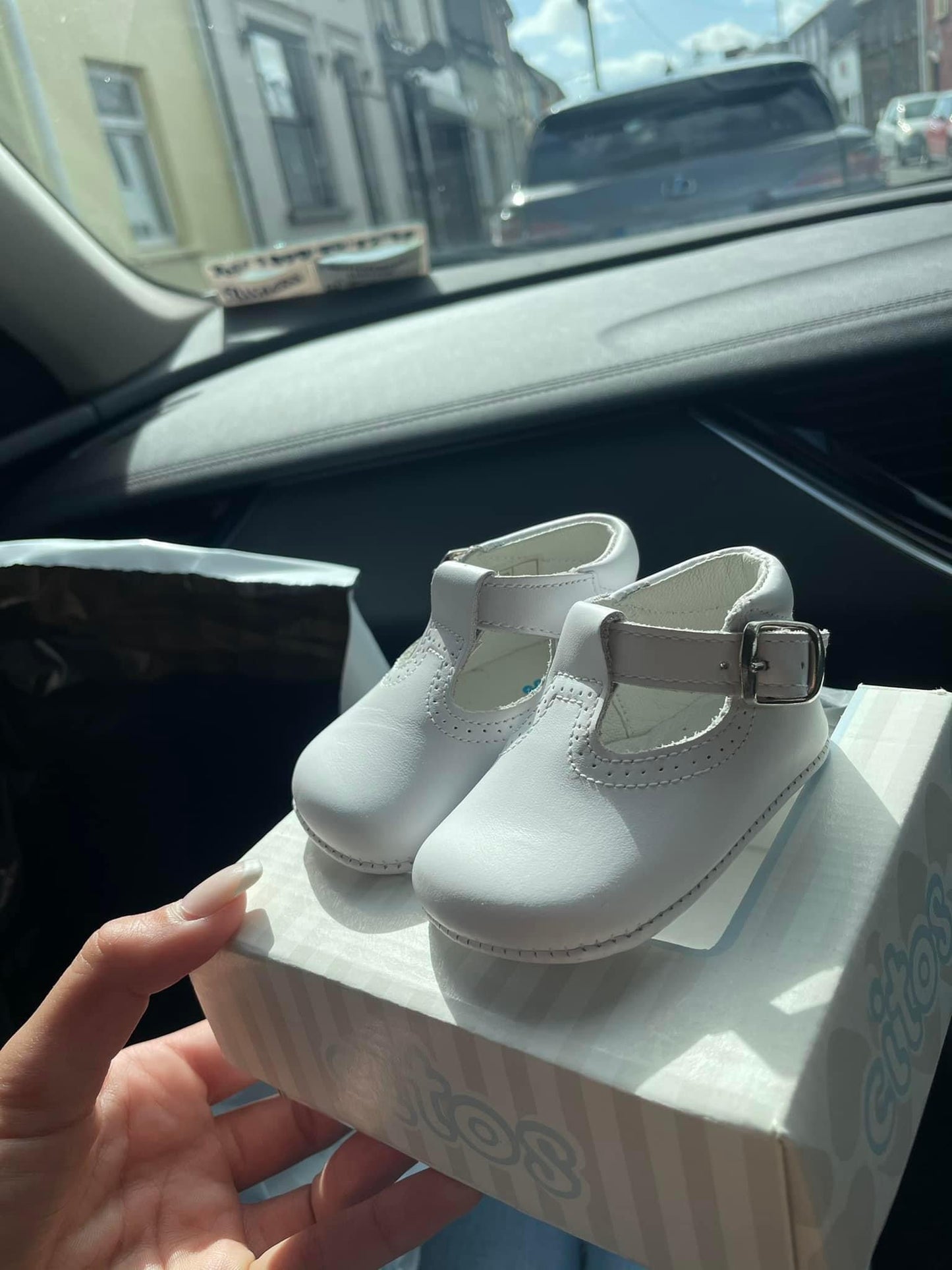 Boys leather t bar shoes