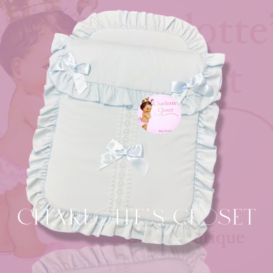 Blue Large waffle pram sets