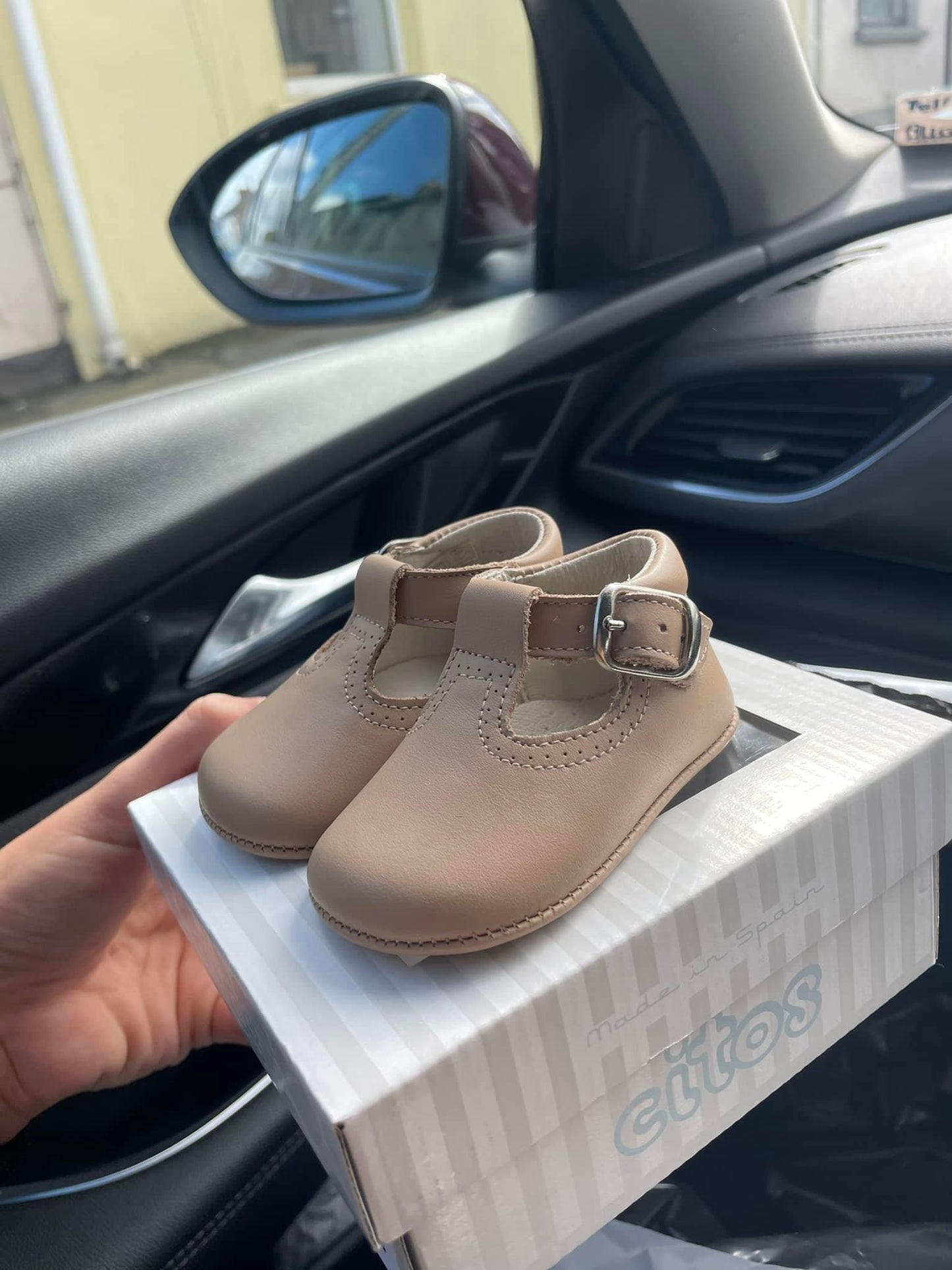 Boys leather t bar shoes