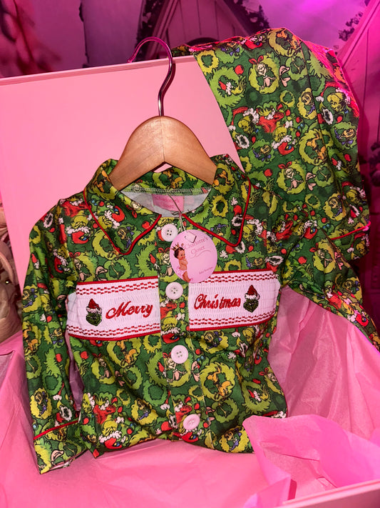 Grinch boys smock pj