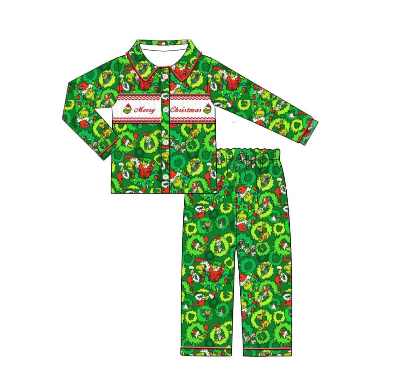 Grinch boys smock pj preorder