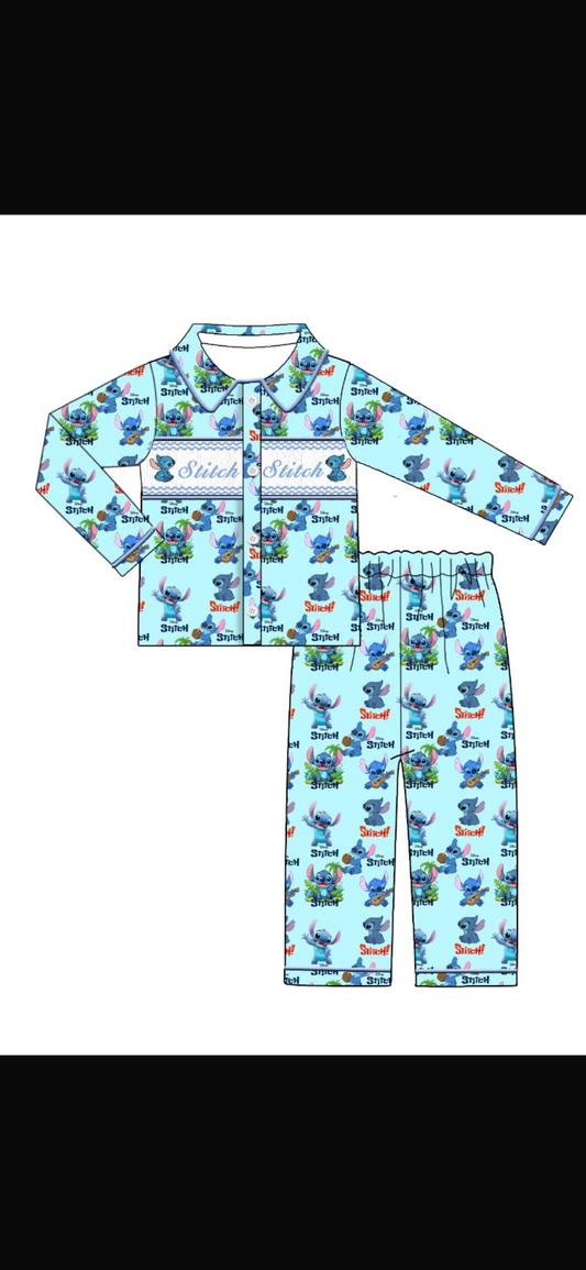 Disney boys Stitch blue smock pyjamas  preorder