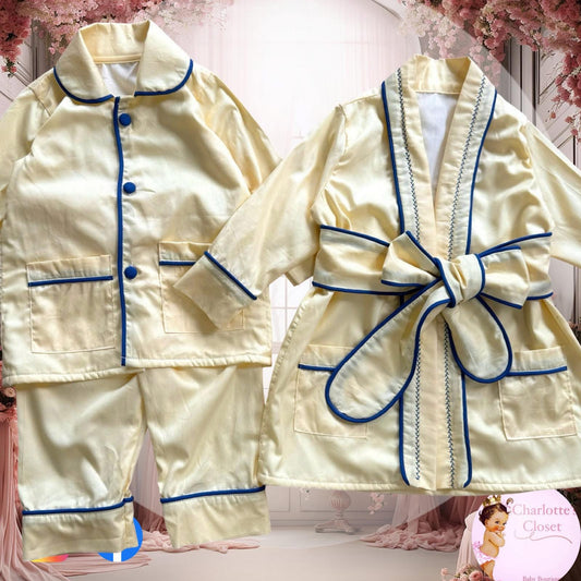 Boys lemon & blue pjs set