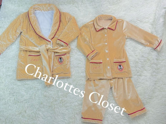 Gold Quilted Nutcracker Pjs & Nightcoat ❤️preorder