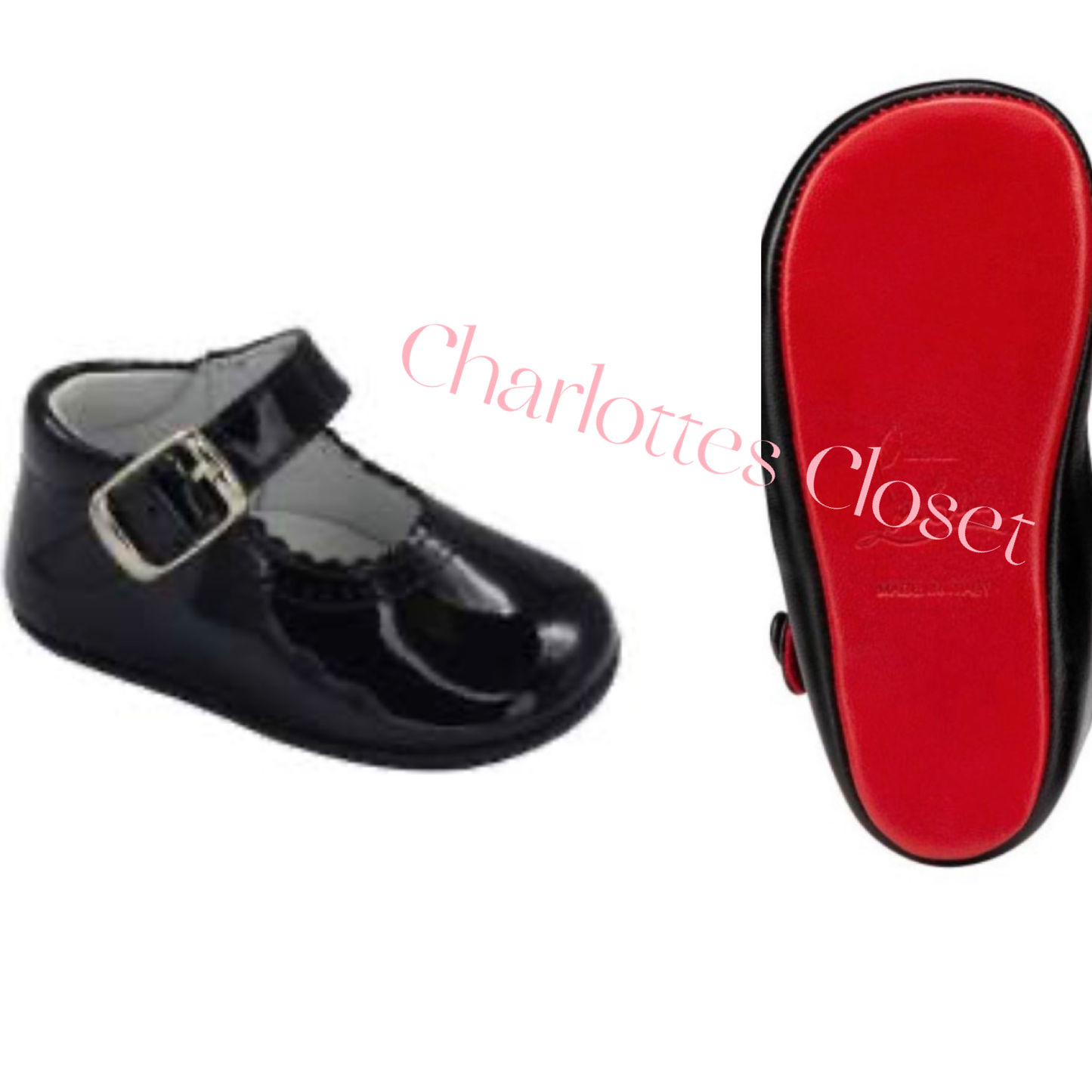 Preorder black patent red bottoms (sample pic )