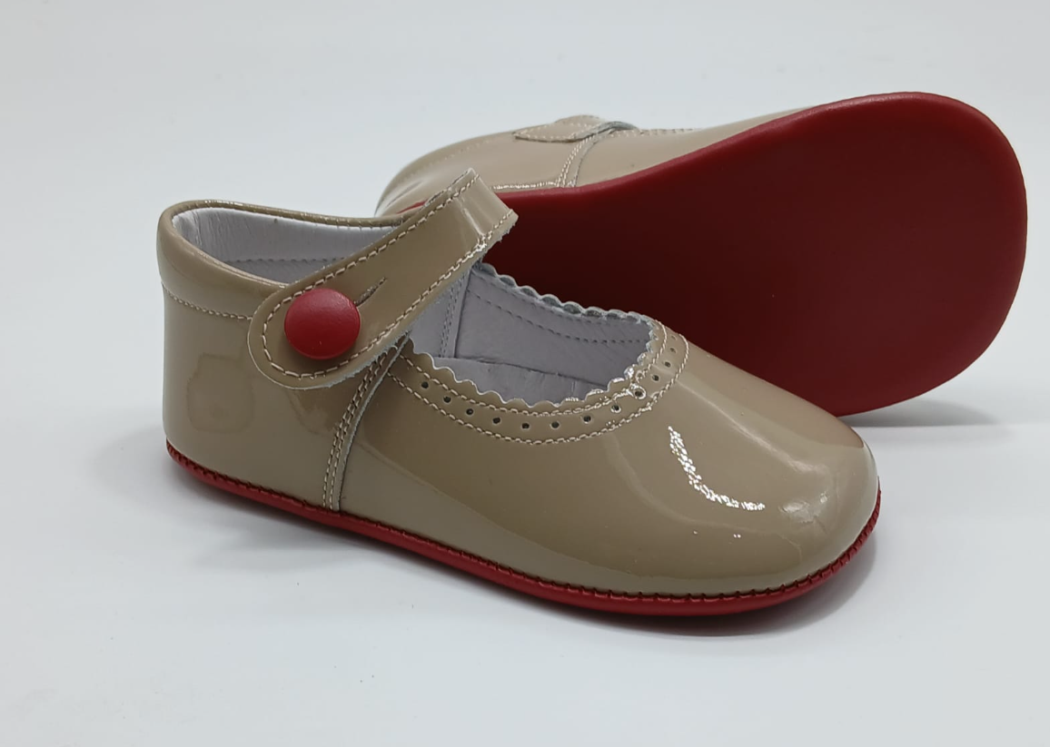 Instock Camel patent red bottoms