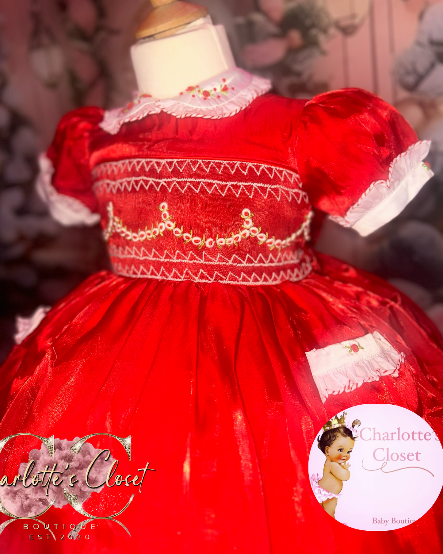 Charlottes Red organza Christmas smock ⚜️🎄