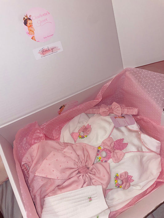 Kimbery ‘Pink Bunny Embroidered Set