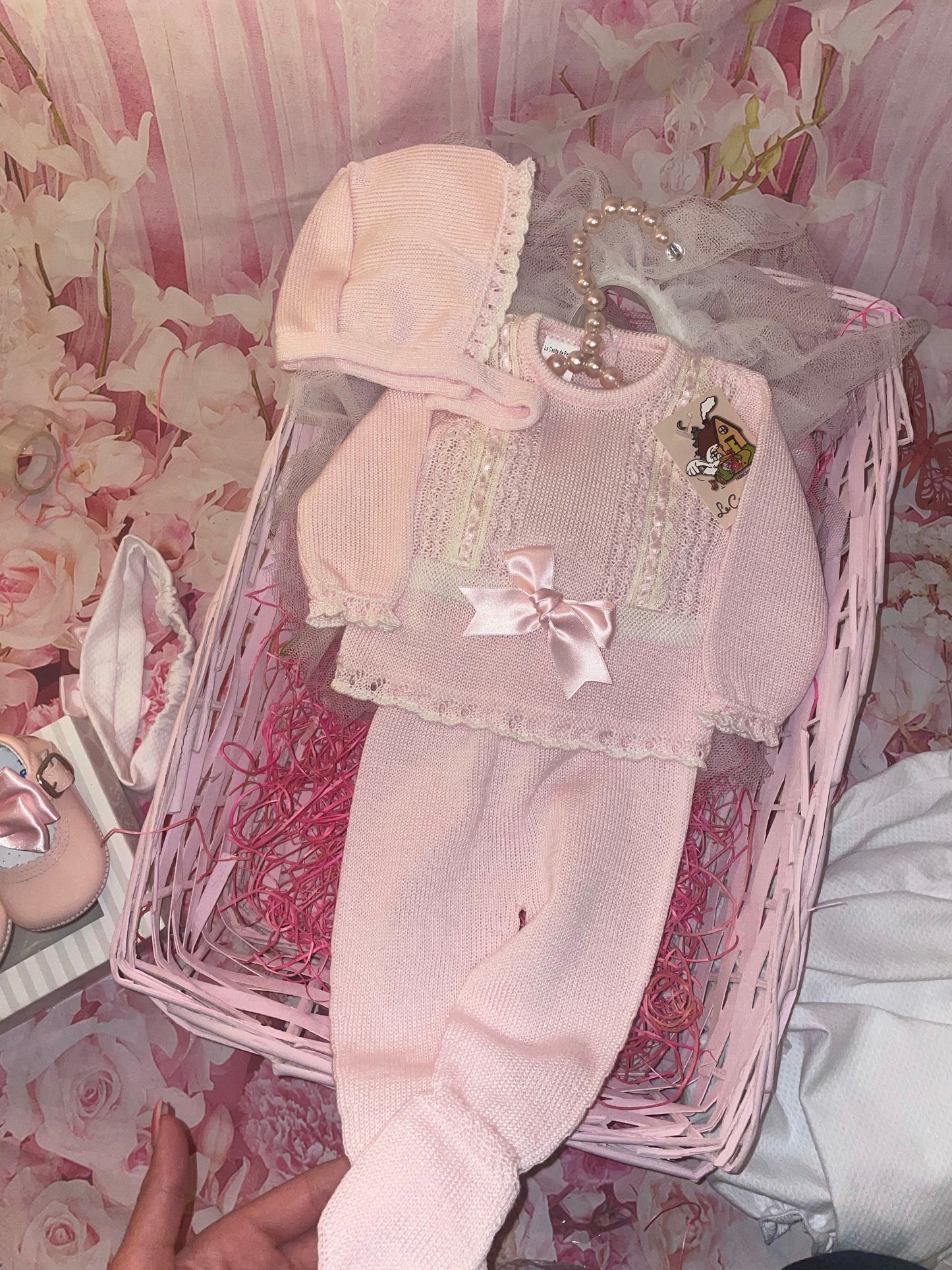 Pink knitted 3 piece Set