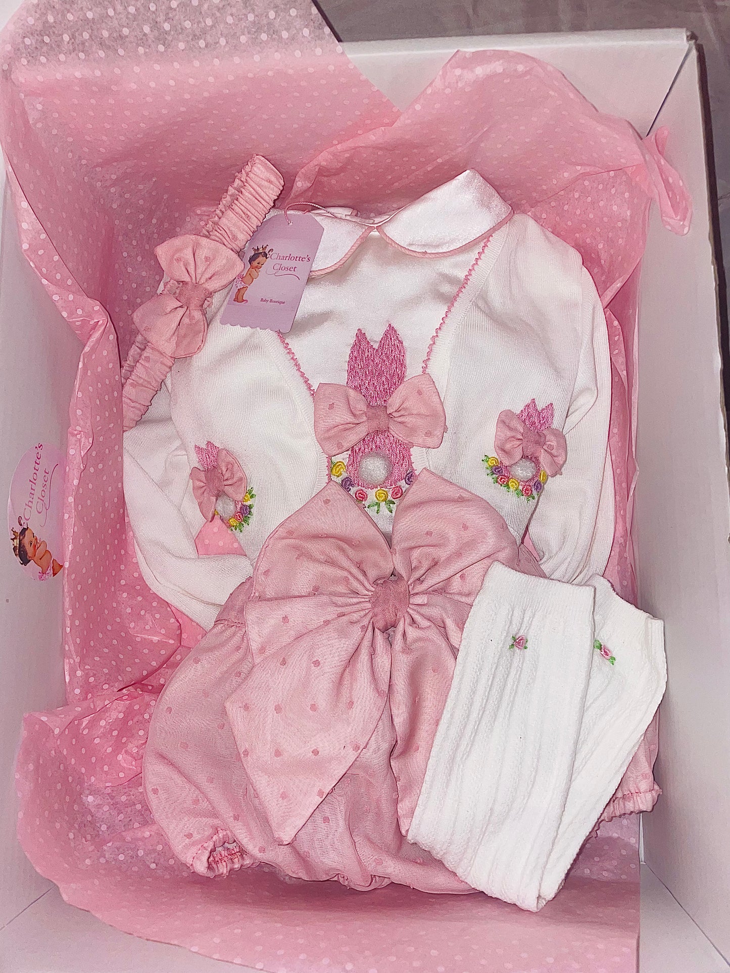 Kimbery ‘Pink Bunny Embroidered Set