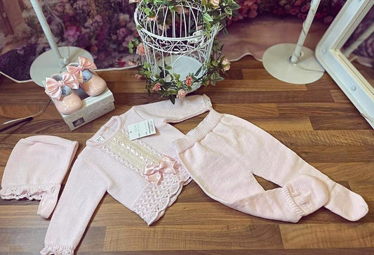Baby girl pink  knitted Set