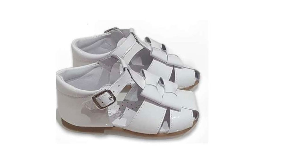 White Patent Girls Sandals