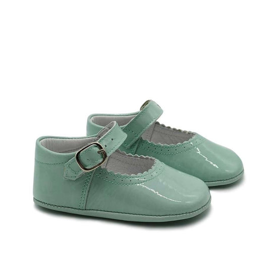 Mint green Girls baby pram shoes